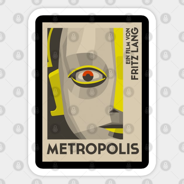 Metropolis Poster by Fritz Lang Sticker by Chill Studio